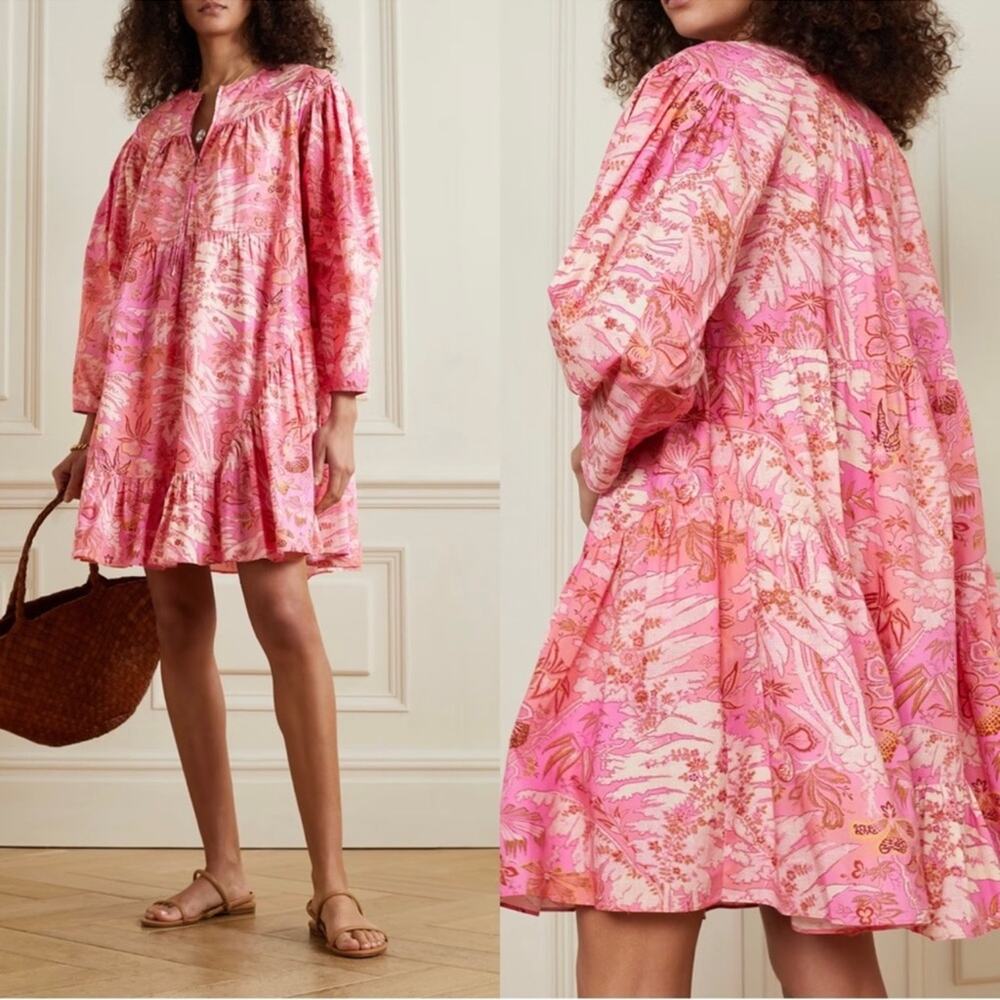 Ulla Johnson Leika Tiered Floral Mini Dress 0